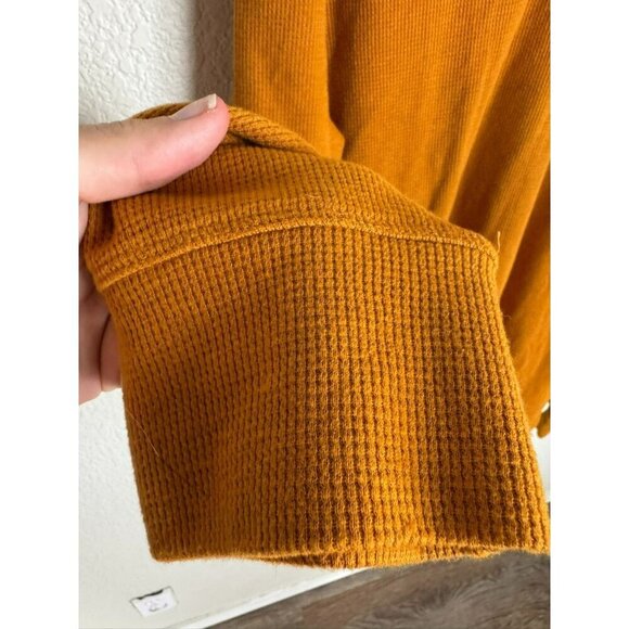 Men's Goodfellow Henley Thermal Top Shirt Size XL Rust Orange Outdoor - Picture 4 of 8